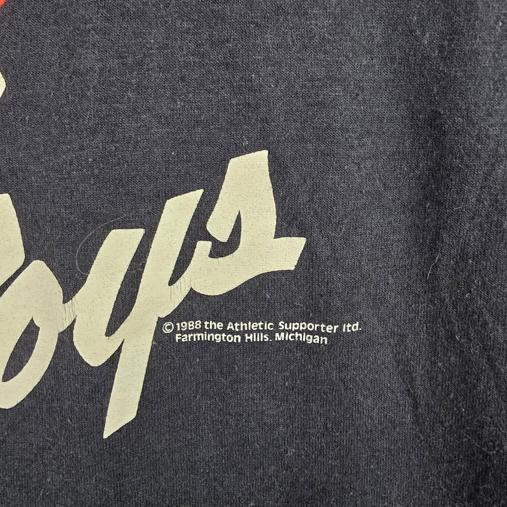 Vintage 1988 Detroit Bad Boys Basketball T-Shirt Black Single Stitch Mens Medium - Picture 3 of 8